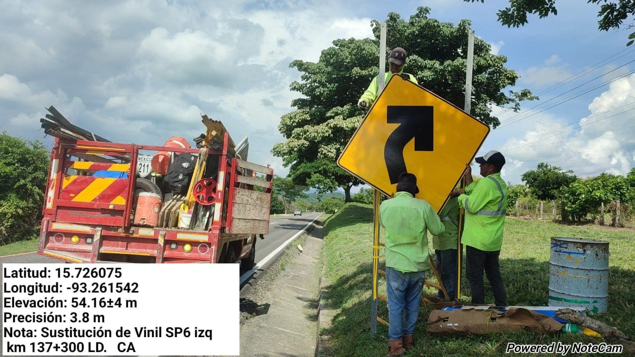Instalación de señal preventiva